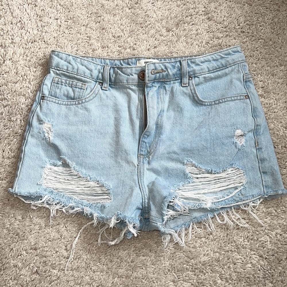 Forever 21 light wash denim shorts